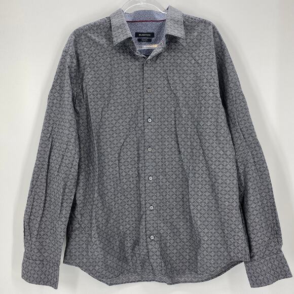 Bugatchi Other - BUGATCHI Mens Button Up Long Sleeve Shirt Size XXL Cotton Micro Pattern Office